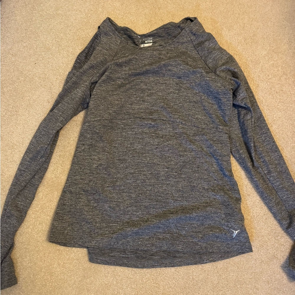 Grey Cold Shoulder Athleisure Top